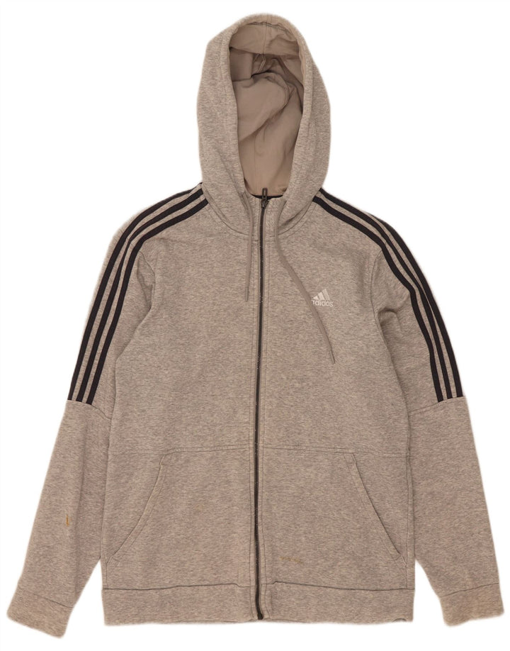 Adidas Pull à capuche zippé 3D Arc pour homme en coton gris moyen