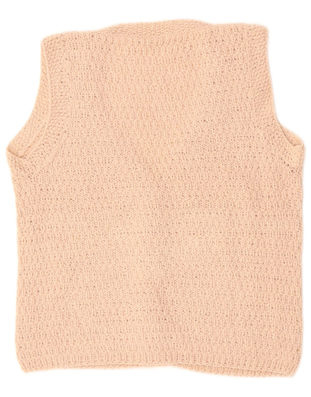 VINTAGE Pull cardigan sans manches femme UK 14 Beige moyen