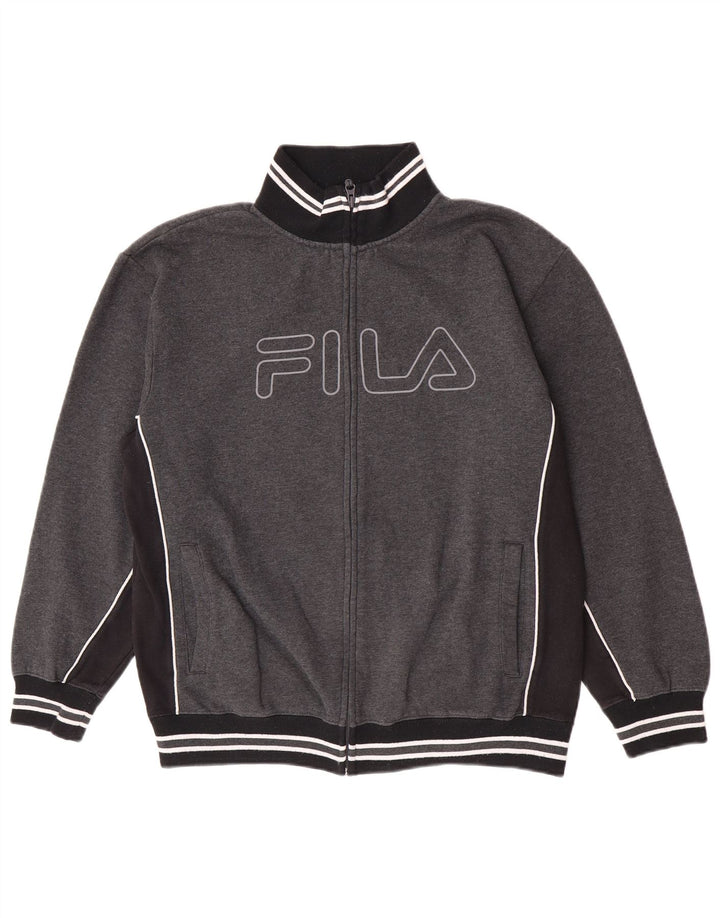 Fila Veste de Survêtement Graphique Homme Large Gris Colorblock