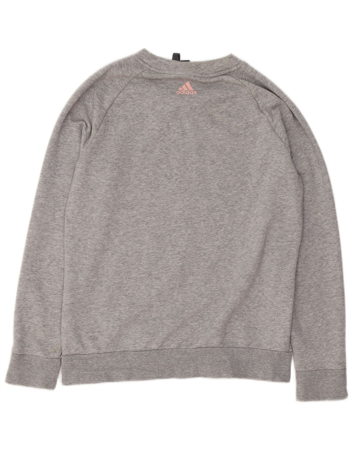 ADIDAS Sweat-shirt graphique pour femme UK 14/16 Grand coton gris
