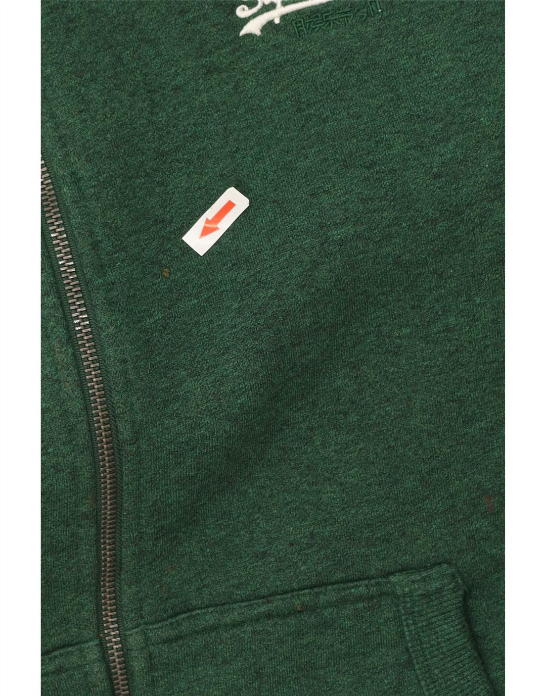 Superdry Pull à capuche zippé en coton vert moyen |