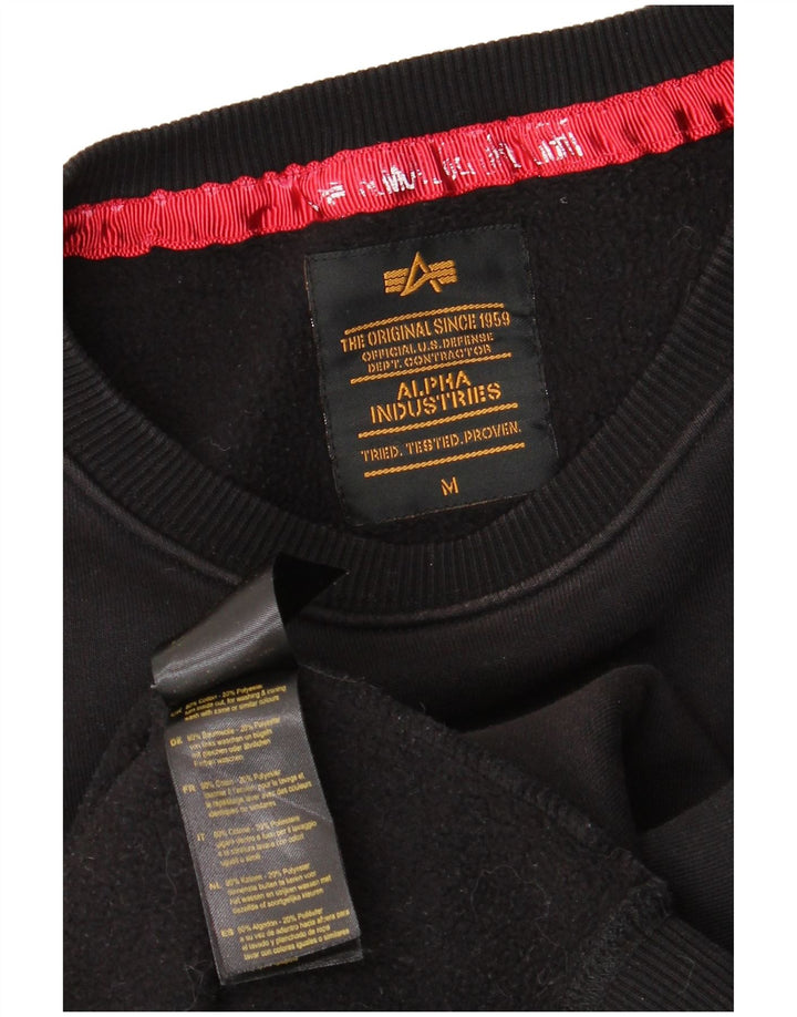 Alpha Industries Sweat-shirt graphique pour homme en coton noir moyen