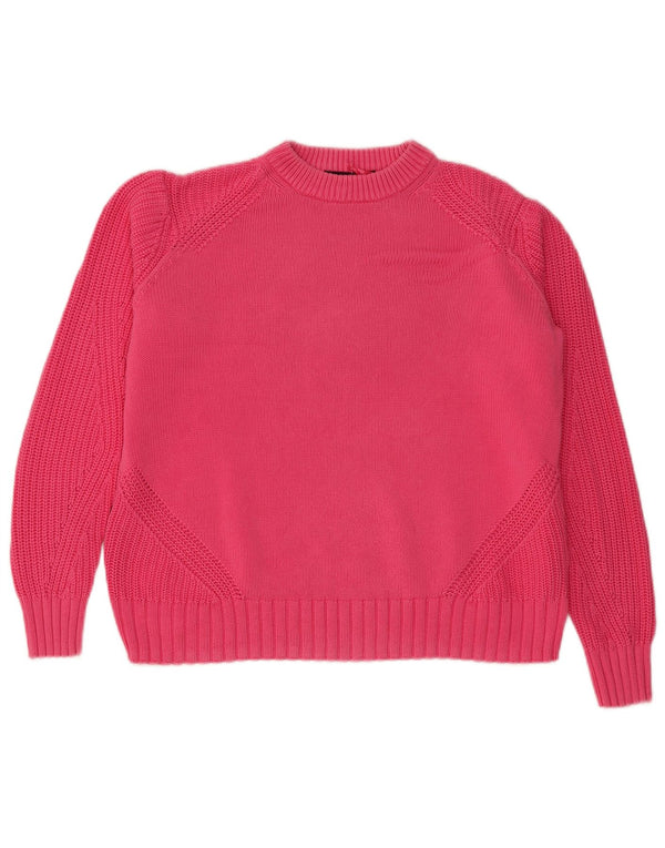 Marks & Spencer Pull surdimensionné à col rond pour femme UK 14 Rose moyen