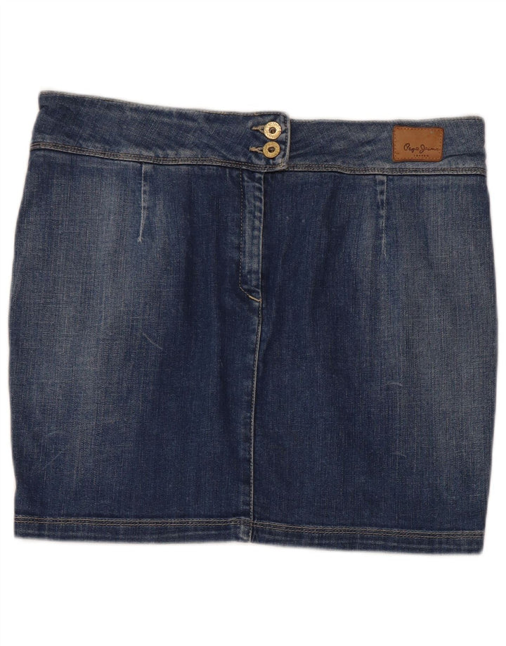 PEPE Jeans Femme Denim Mini Jupe Large W32 Bleu Coton