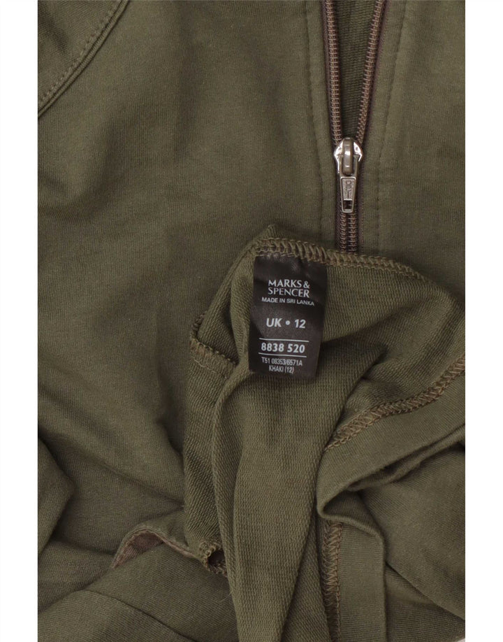Marks & Spencer Veste de survêtement pour femme UK 12 Medium Kaki Coton