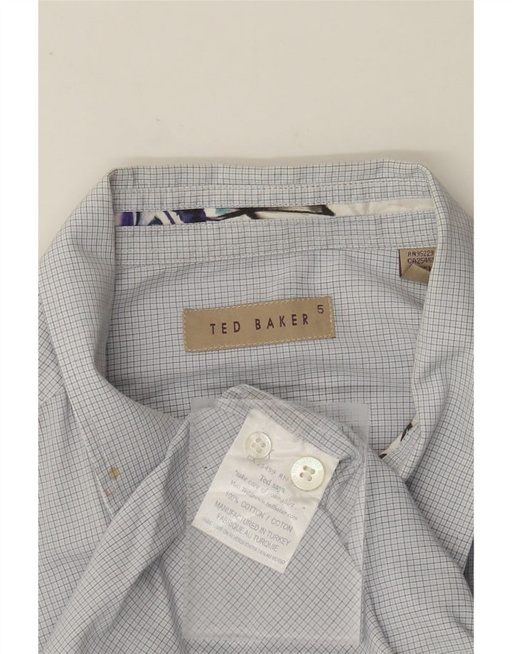 TED BAKER Chemise Homme Taille 5 XL Bleu Vichy Coton