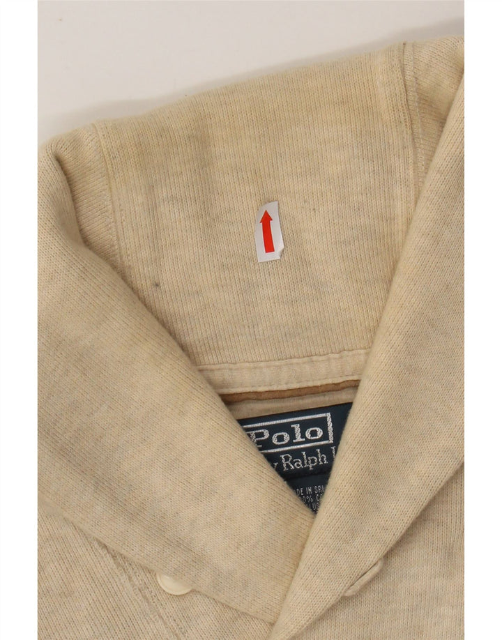 POLO RALPH LAUREN Pull Col Châle Homme Beige Moyen Moucheté