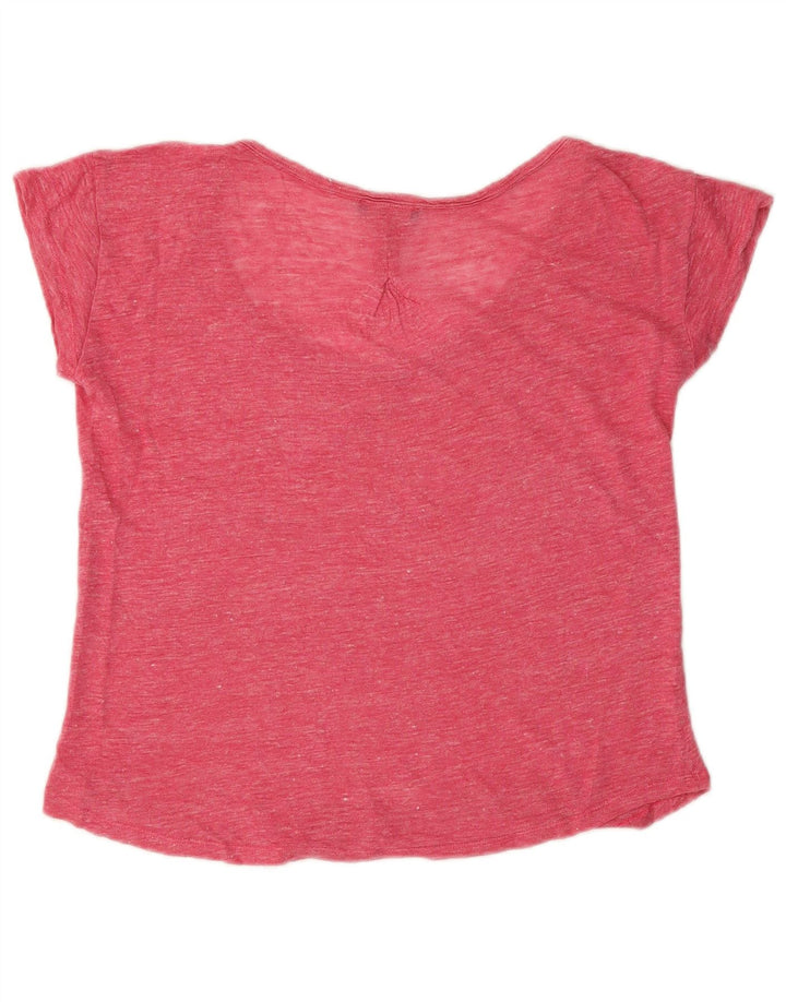 Massimo Dutti T-Shirt Femme UK 14 Rose Moyen Moucheté