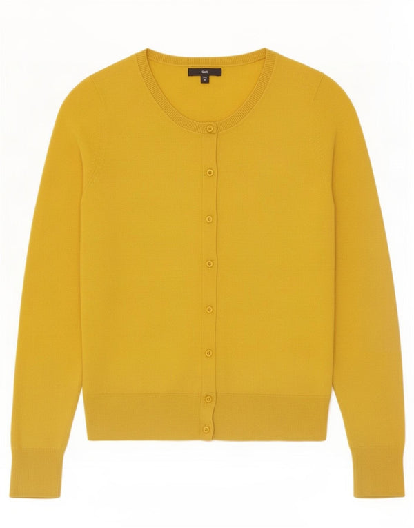 Gap Womens Crop Cardigan Sweater UK 10 Petit Jaune Coton