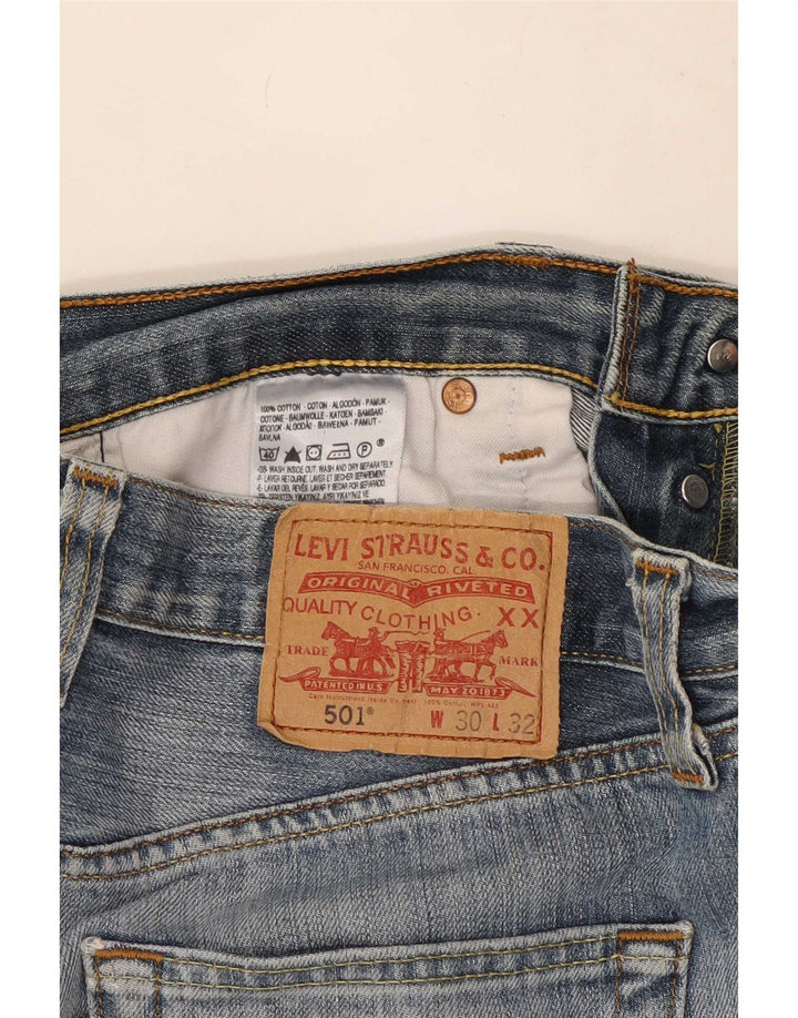 Levi's Jean Droit 501 Vieilli Homme W30 L29 Bleu Coton