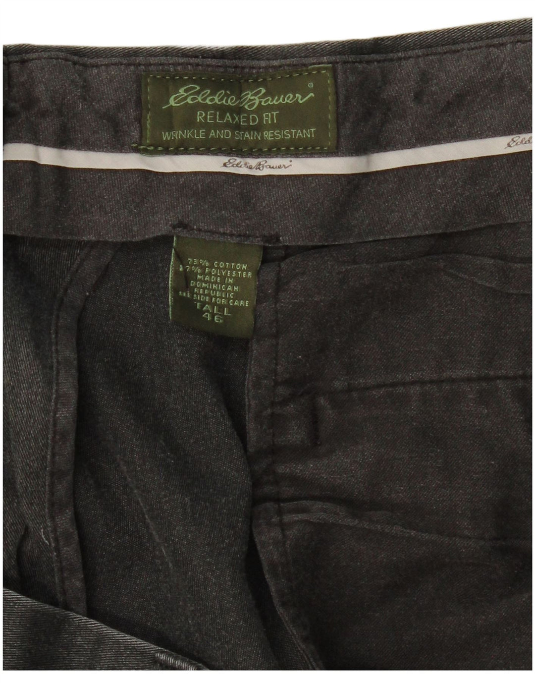 EDDIE BAUER Pantalon Chino Coupe Relax Homme W46 L31 Coton Noir