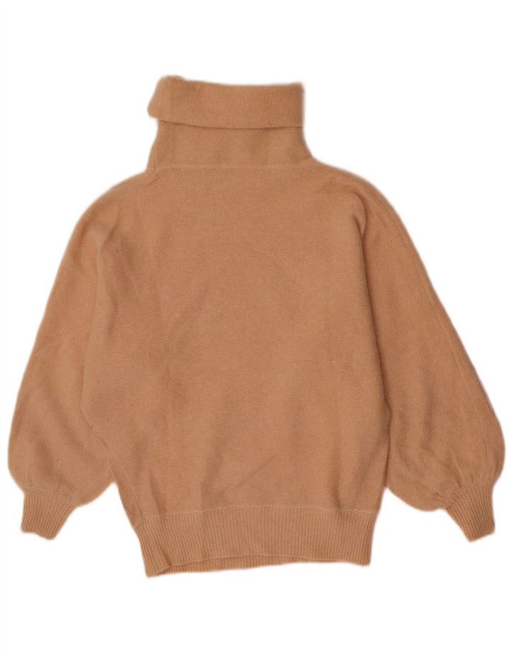 vintage Femme Roll Neck Jumper Pull IT 44 Moyen Rose Géométrique