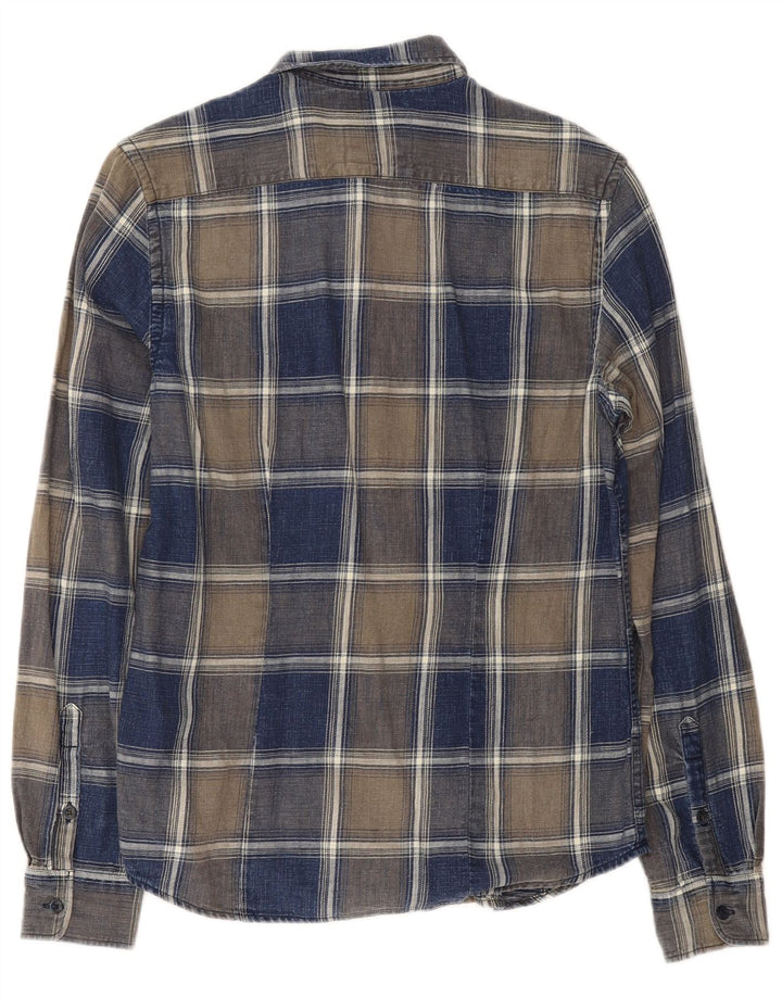Wrangler Chemise fine en flanelle à carreaux indigo pour homme Petit carreaux bleu marine