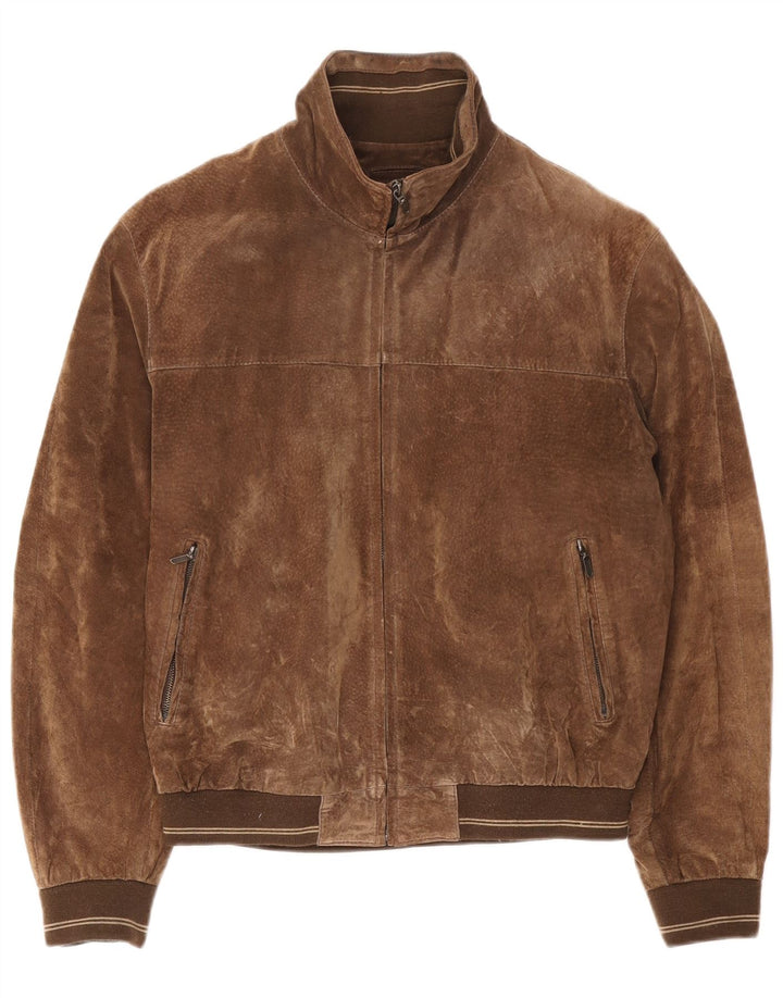 Veste Bomber En Daim Homme Basic IT 52 XL Cuir Marron