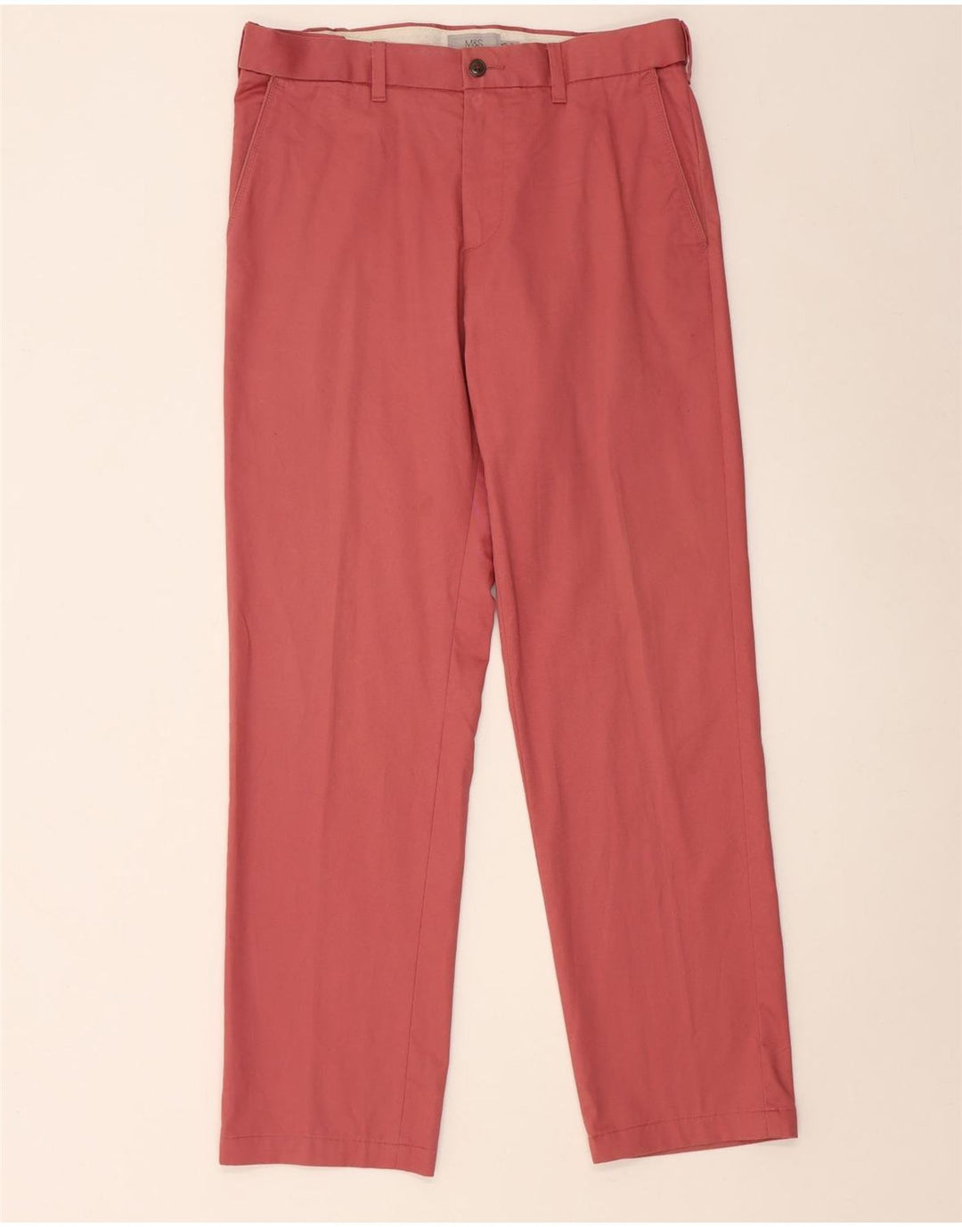 Marks & Spencer Pantalon Chino Coupe Regular Homme W34 L31 Rouge Coton