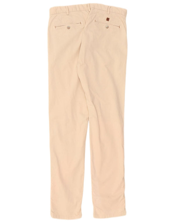 Massimo Dutti Pantalon Chino Coupe Slim Homme EU 42 Large W32 L34 Coton Beige