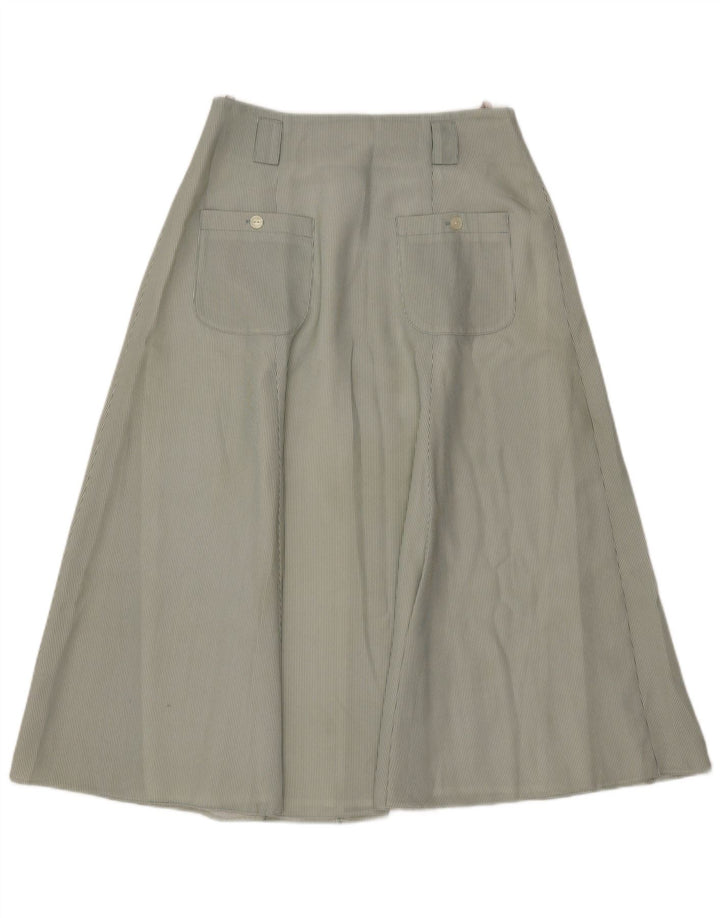 jupe évasée femme vintage IT 46 Grand W30 Polyester rayé vert