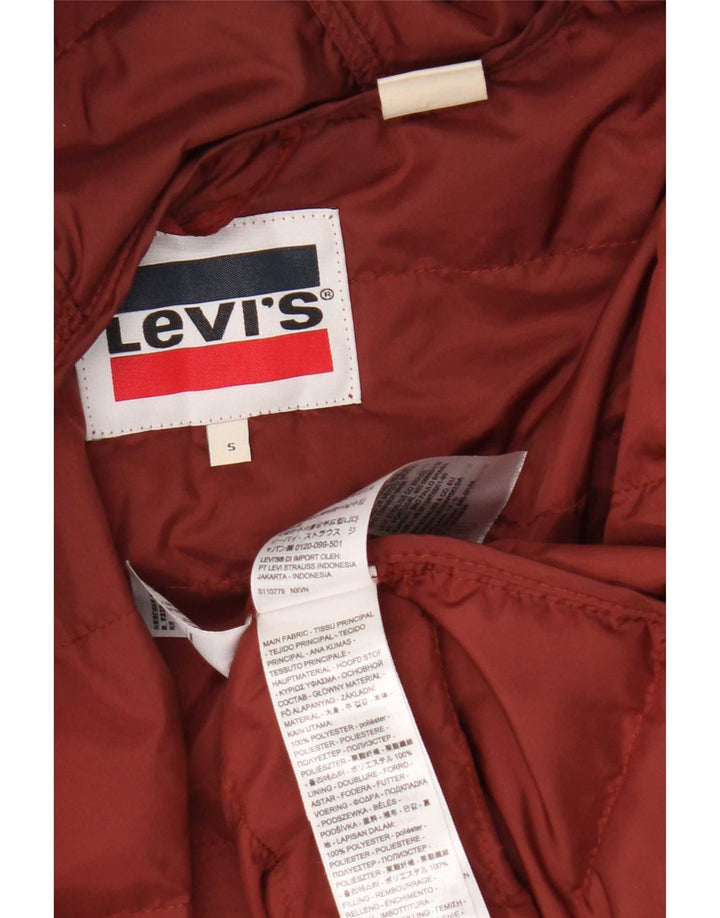 Levi's Veste matelassée à capuche Femme UK 10 Small Rouge Polyester