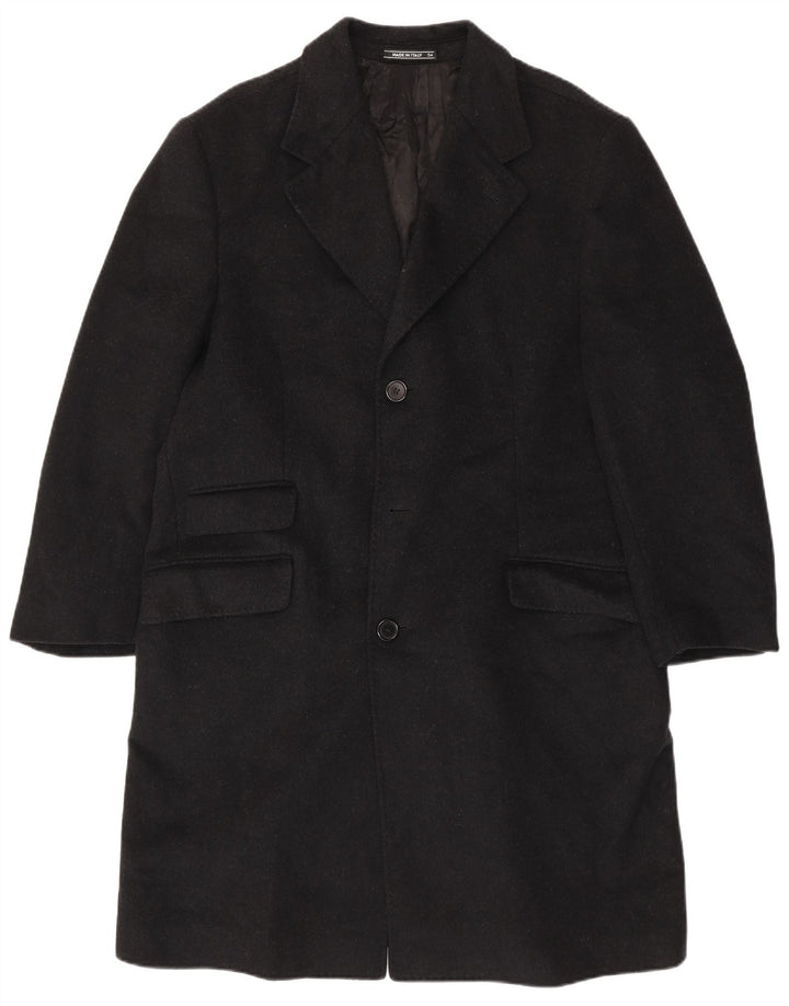 VINTAGE Manteau Chesterfield Homme IT 54 2XL Laine Noire