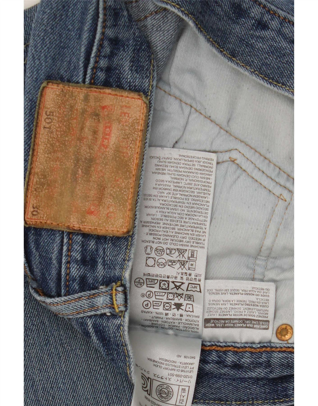 Levi's Jean Droit 501 Homme Bleu W30 L30 Coton