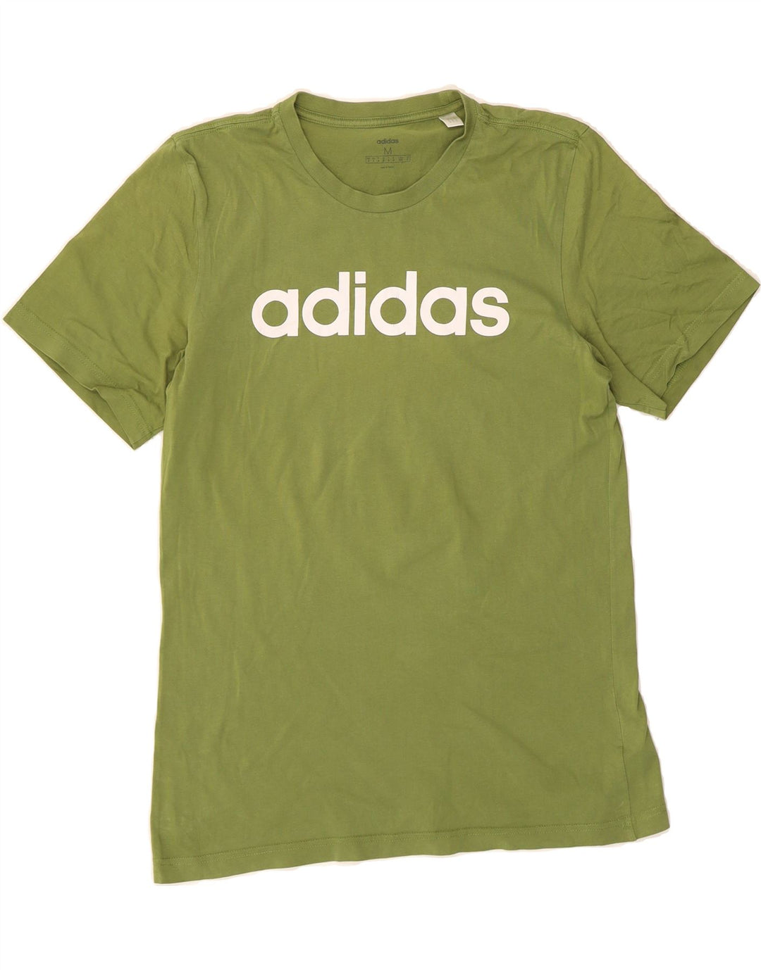 ADIDAS Mens Graphic T-Shirt Top Medium Green Cotton Vintage Adidas and Second-Hand Adidas from Messina Hembry 