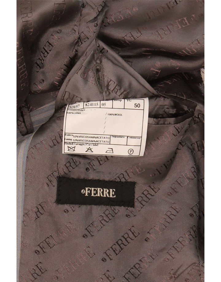 Ferre Costume 2 pièces 3 boutons pour homme IT 50 Large W34 L33 Viscose rayée grise