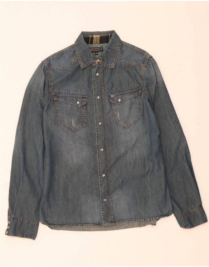 GAUDI Mens Denim Shirt Medium Blue Cotton