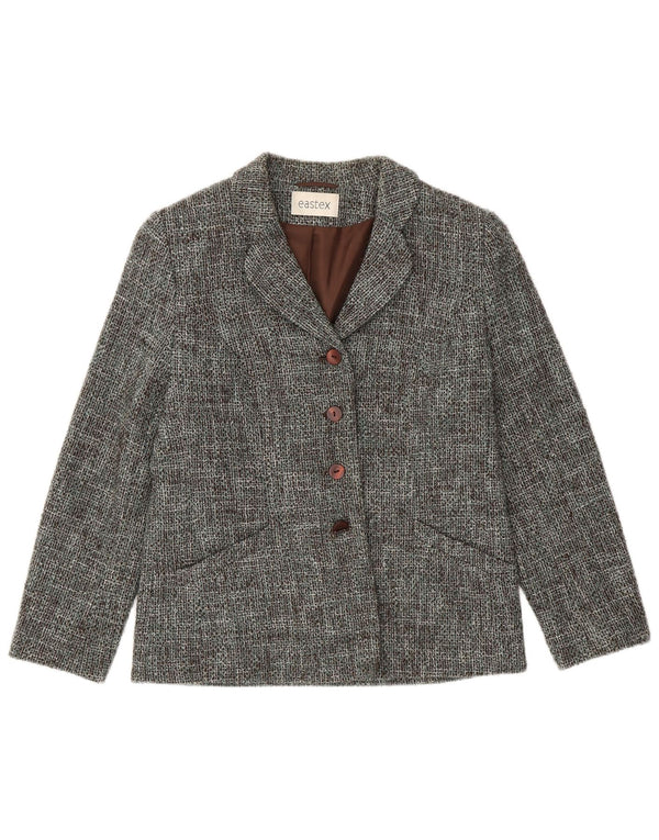 EASTEX Veste blazer coupe ample pour femme UK 10 Petit turquoise moucheté