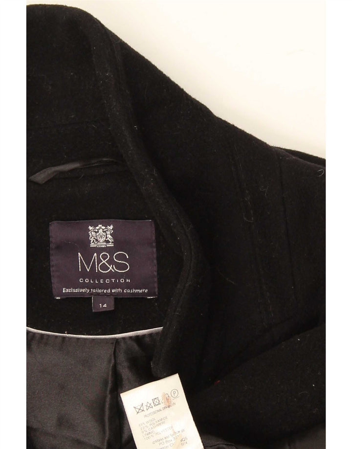 Marks & Spencer Manteau pour femme UK 14 Grande laine noire