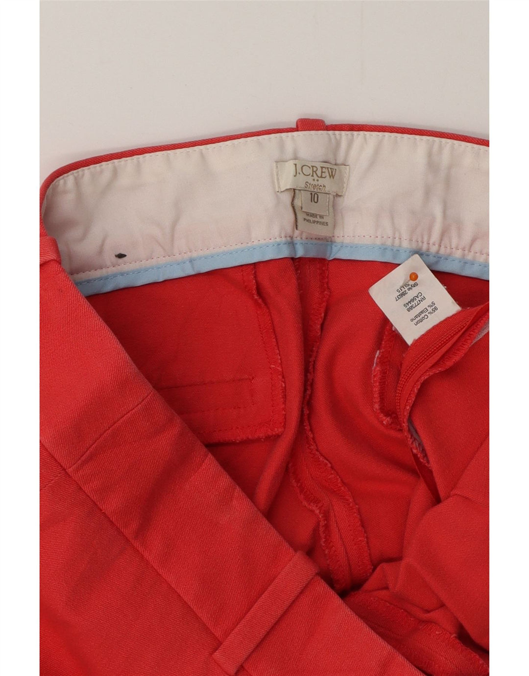 J. CREW Pantalon court slim pour femme US 10 Large W32 L25 Rouge