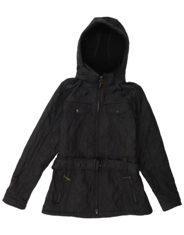 Barbour Veste matelassée à capuche pour femme UK 12 Gris moyen Polyamide