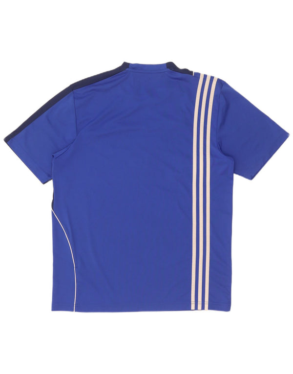 Adidas Hommes Climalite Graphic T-Shirt Top UK 40/42 Bleu Moyen Colourblock