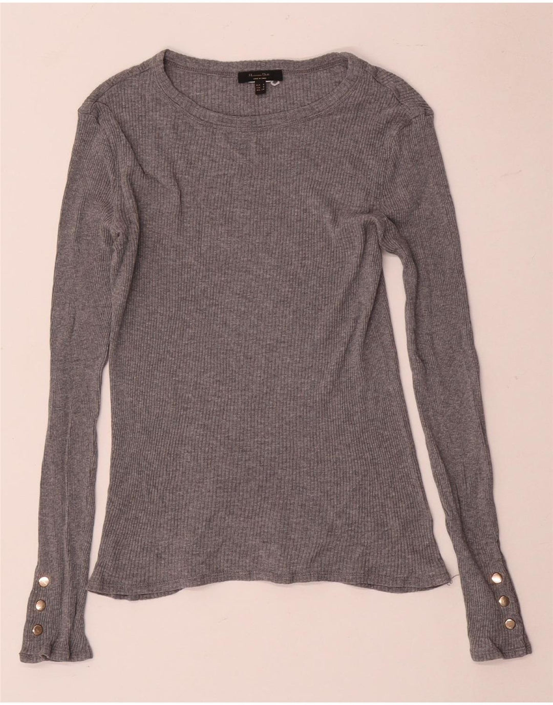 Massimo Dutti Haut à manches longues pour femme UK 8 Small Gris