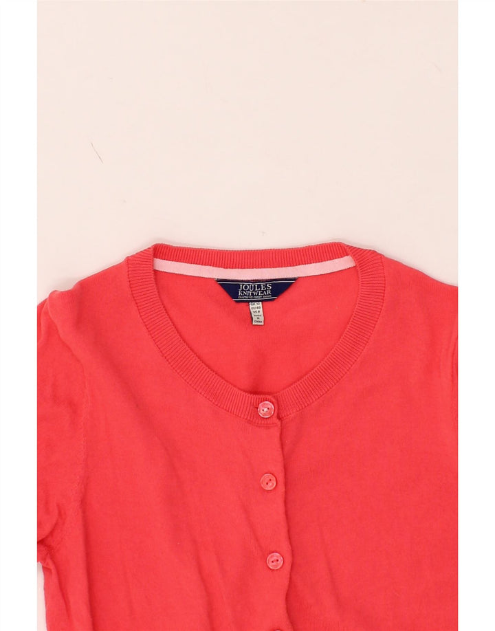 JOULES Womens Cardigan Sweater UK 12 Medium Pink Cotton Vintage Joules and Second-Hand Joules from Messina Hembry 