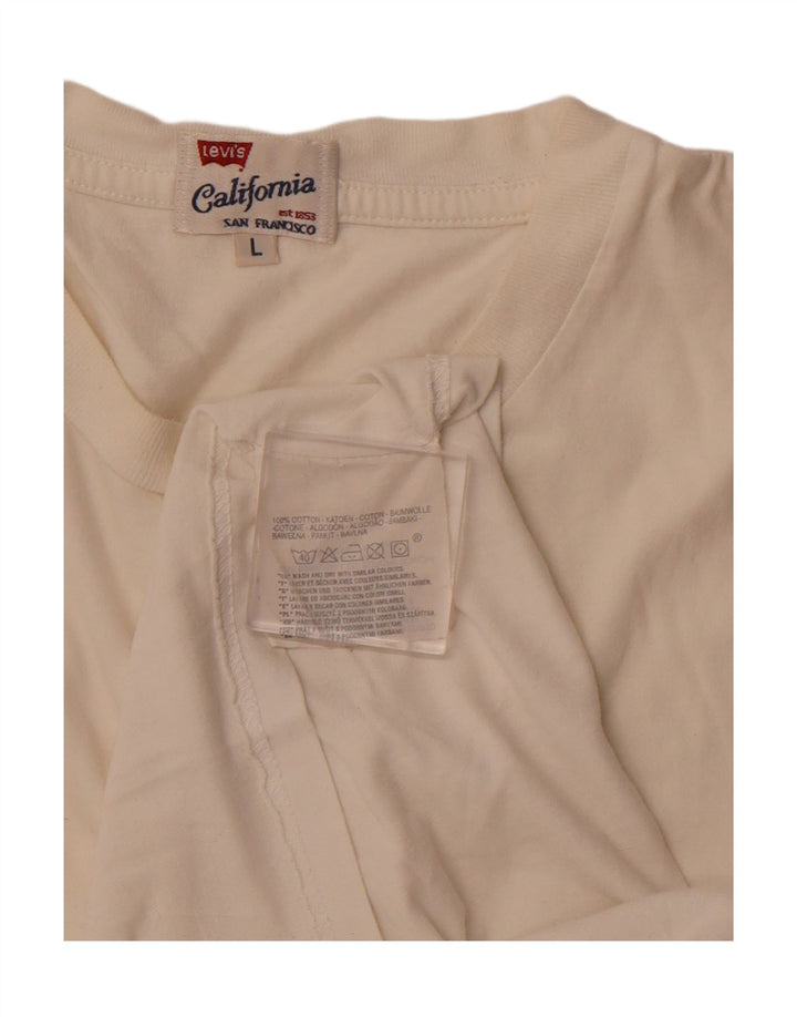Levi's T-Shirt Femme UK 16 Large Blanc Coton