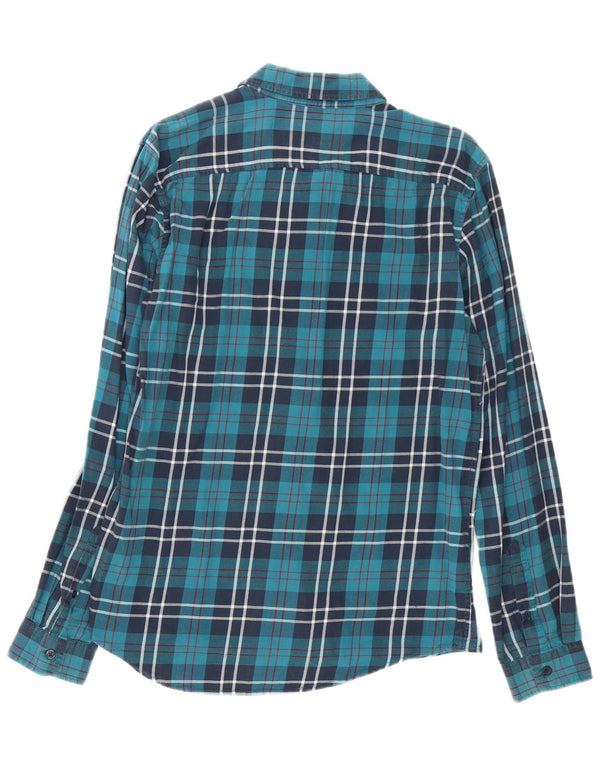 Jack Wills Chemise en flanelle coupe classique pour homme en coton à carreaux bleu moyen