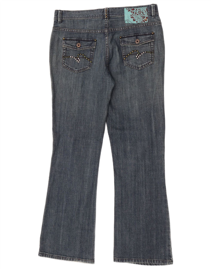 Monsoon Jean Bootcut Femme UK 12 Moyen W32 L30 Bleu Coton