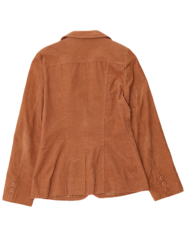 Topshop Veste blazer en velours côtelé à 2 boutons pour femme UK 10 Petit coton marron