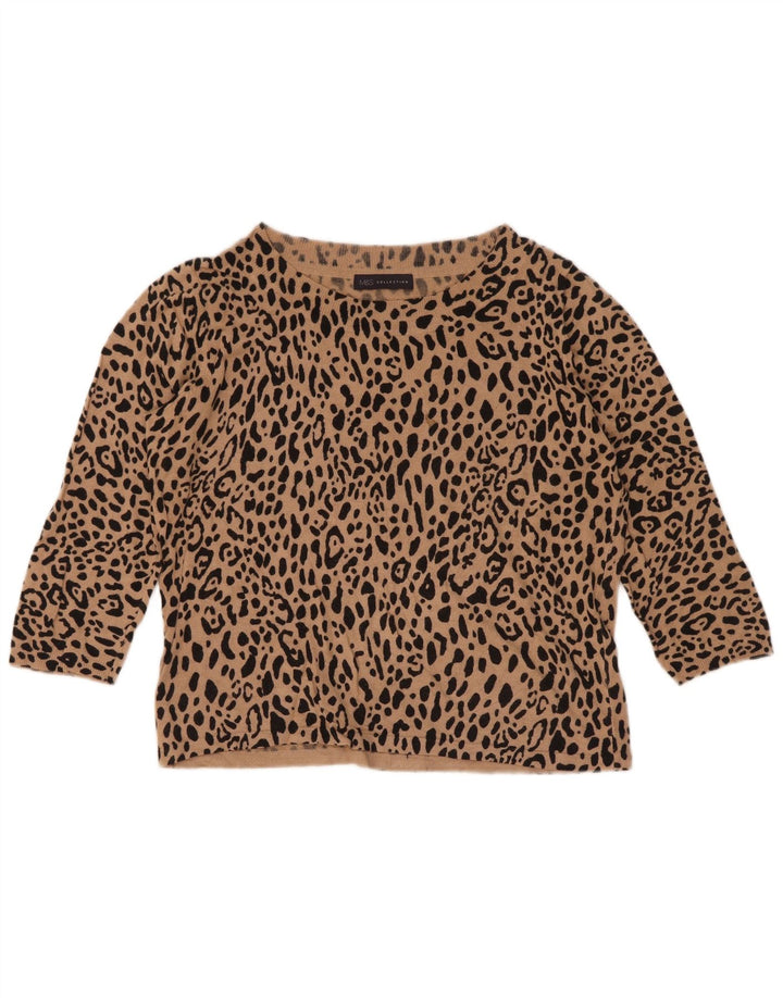 Marks & Spencer Pull court à col rond pour femme UK 12 Marron moyen