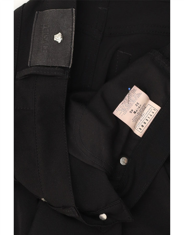 VERSACE Pantalon décontracté droit pour homme IT 46 Petit W32 L30 Noir Polyester