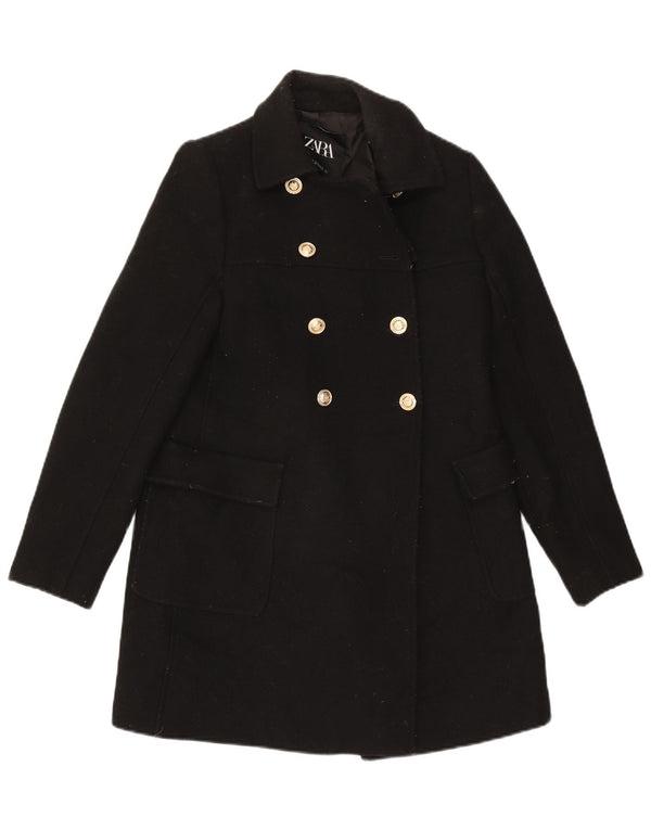 Zara Manteau croisé pour femme UK 6 XS Laine noire