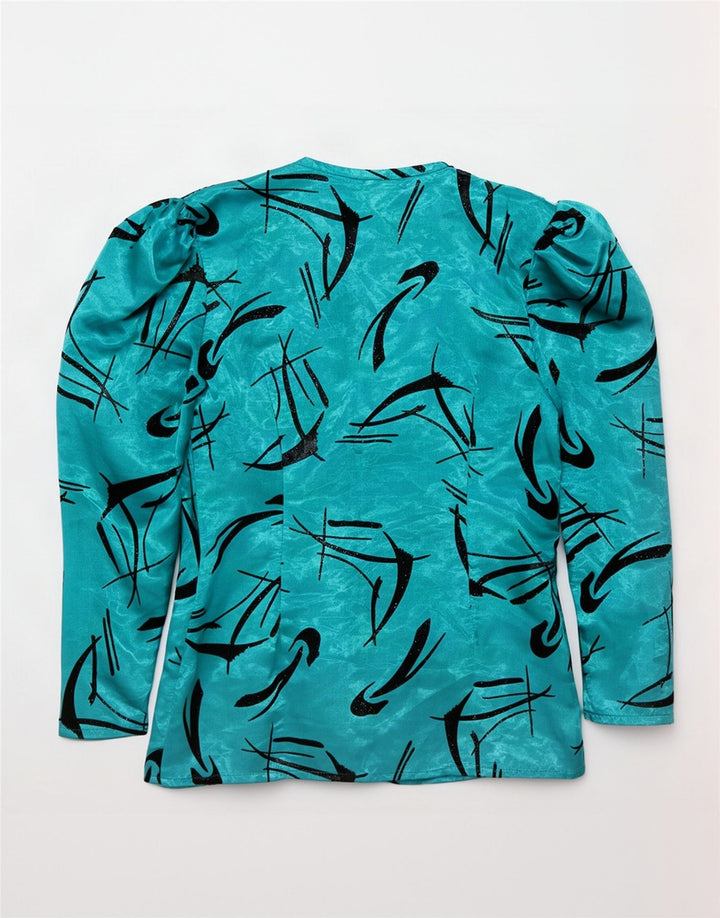 Yessica Chemisier à motif abstrait pour femme UK 12 Vert moyen Polyester