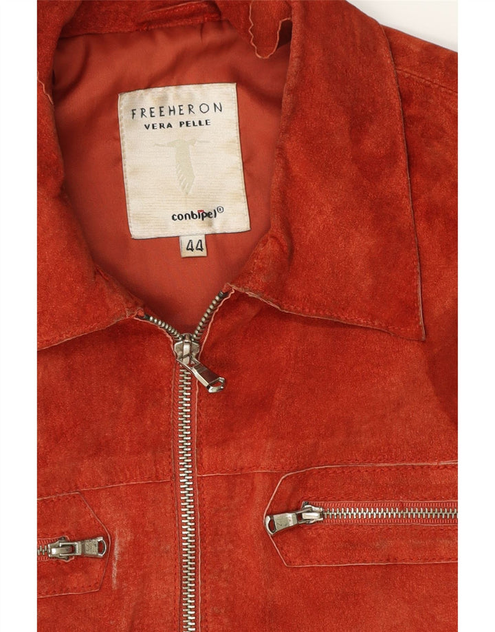 CONBIPEL Veste en Cuir Femme IT 44 Cuir Orange Moyen