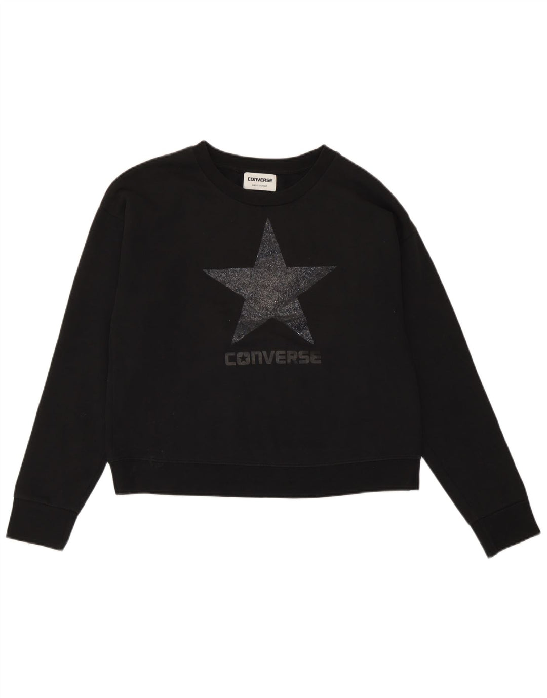 Converse Sweat-shirt surdimensionné graphique pour femme UK 10 Petit Noir