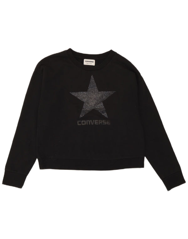 Converse Sweat-shirt surdimensionné graphique pour femme UK 10 Petit Noir