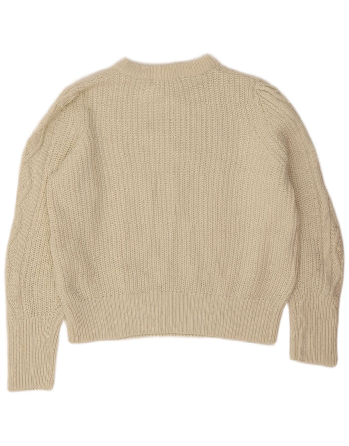 Marks & Spencer Pull col bateau pour femme UK 16 Large Beige Polyester