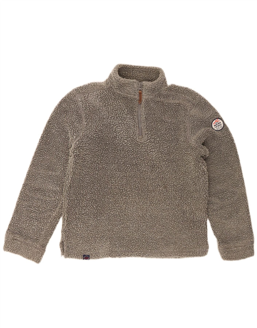 Weird Fish Pull polaire à col zippé pour homme Petit gris Polyester