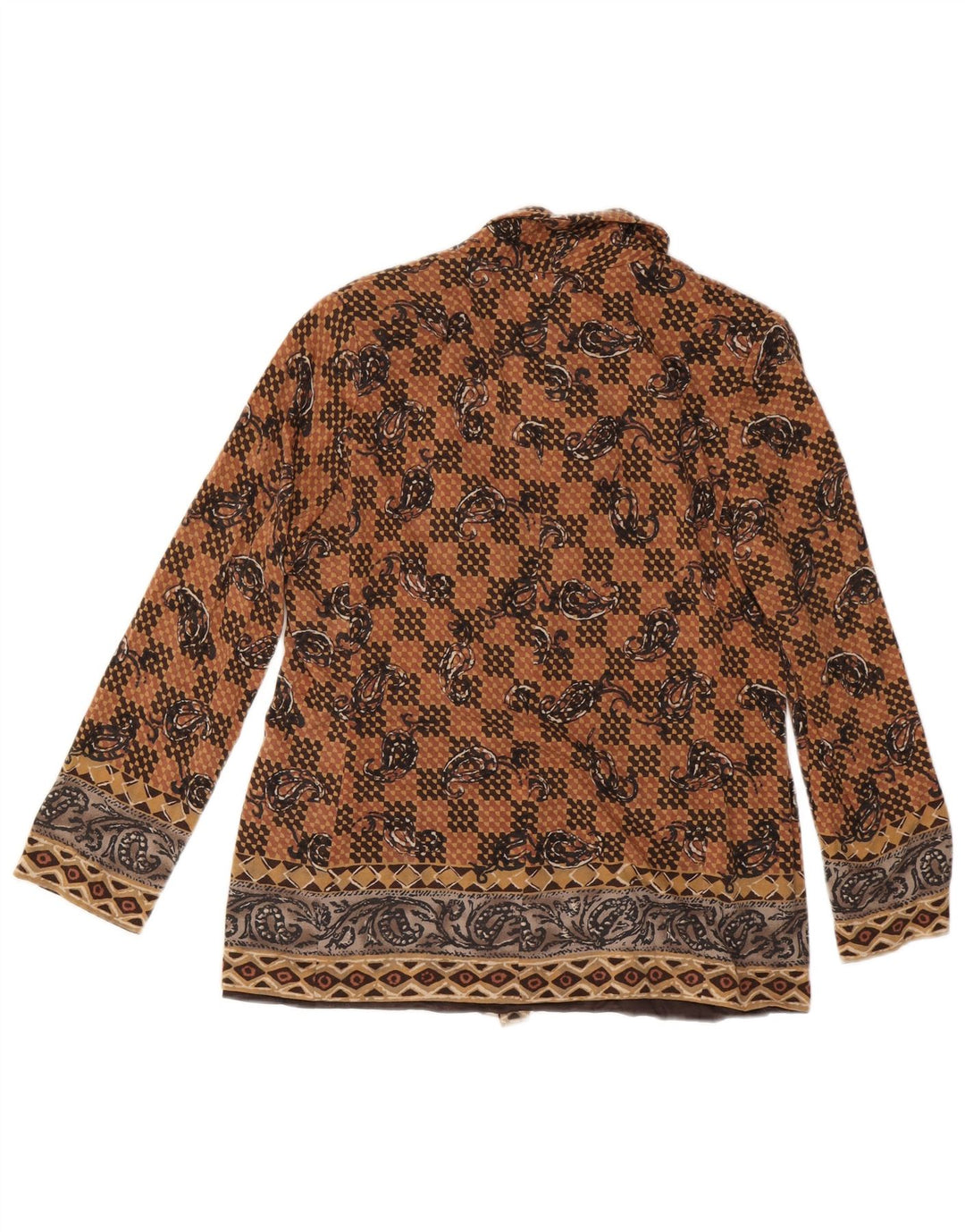 LUISA SPAGNOLI Veste Blazer 2 Boutons Femme IT 48 XL Marron Paisley