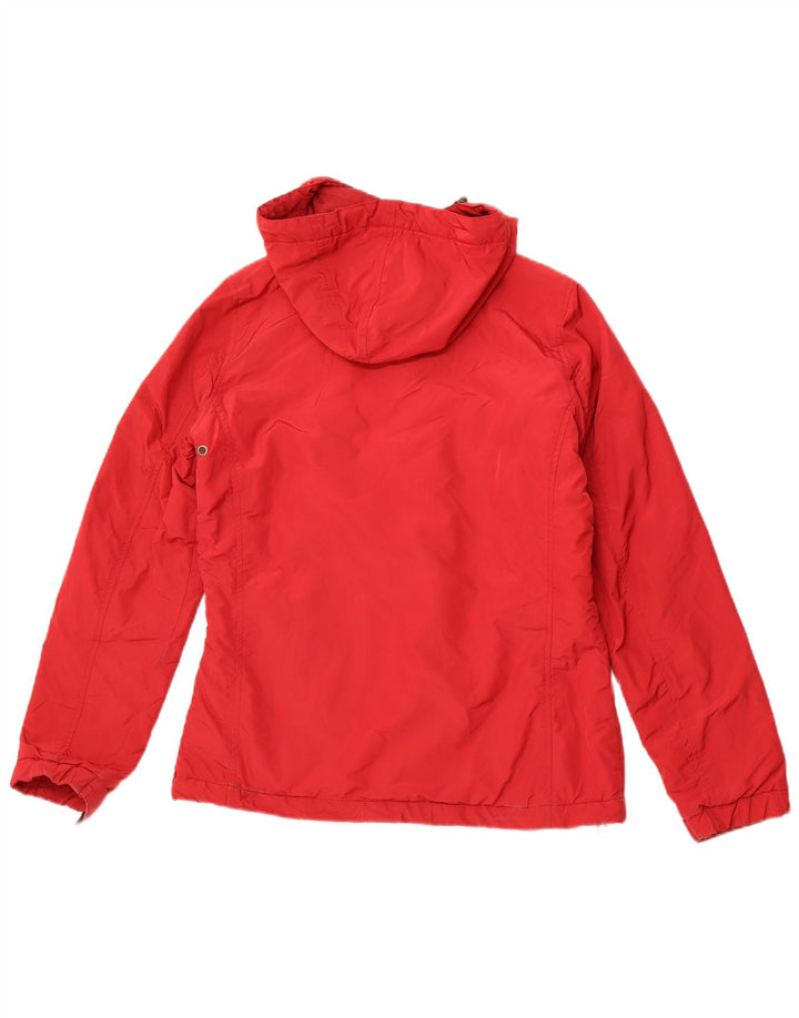 NAPAPIJRI Veste Anorak à capuche graphique pour femme UK 14 Rouge moyen Polyester