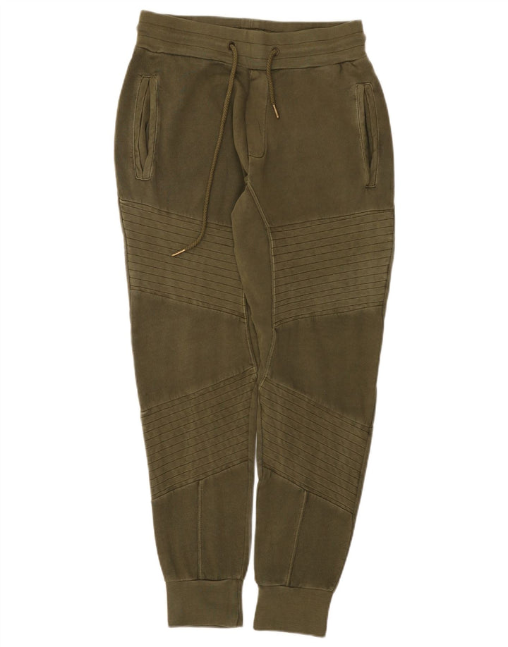 Zara Pantalon de survêtement pour homme en coton kaki moyen